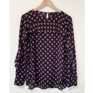 2/$10 Banana Republic Navy Long Sleeve Blouse